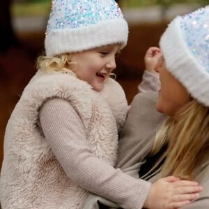 Women’s or Girls Sequin Beanie with Gloves